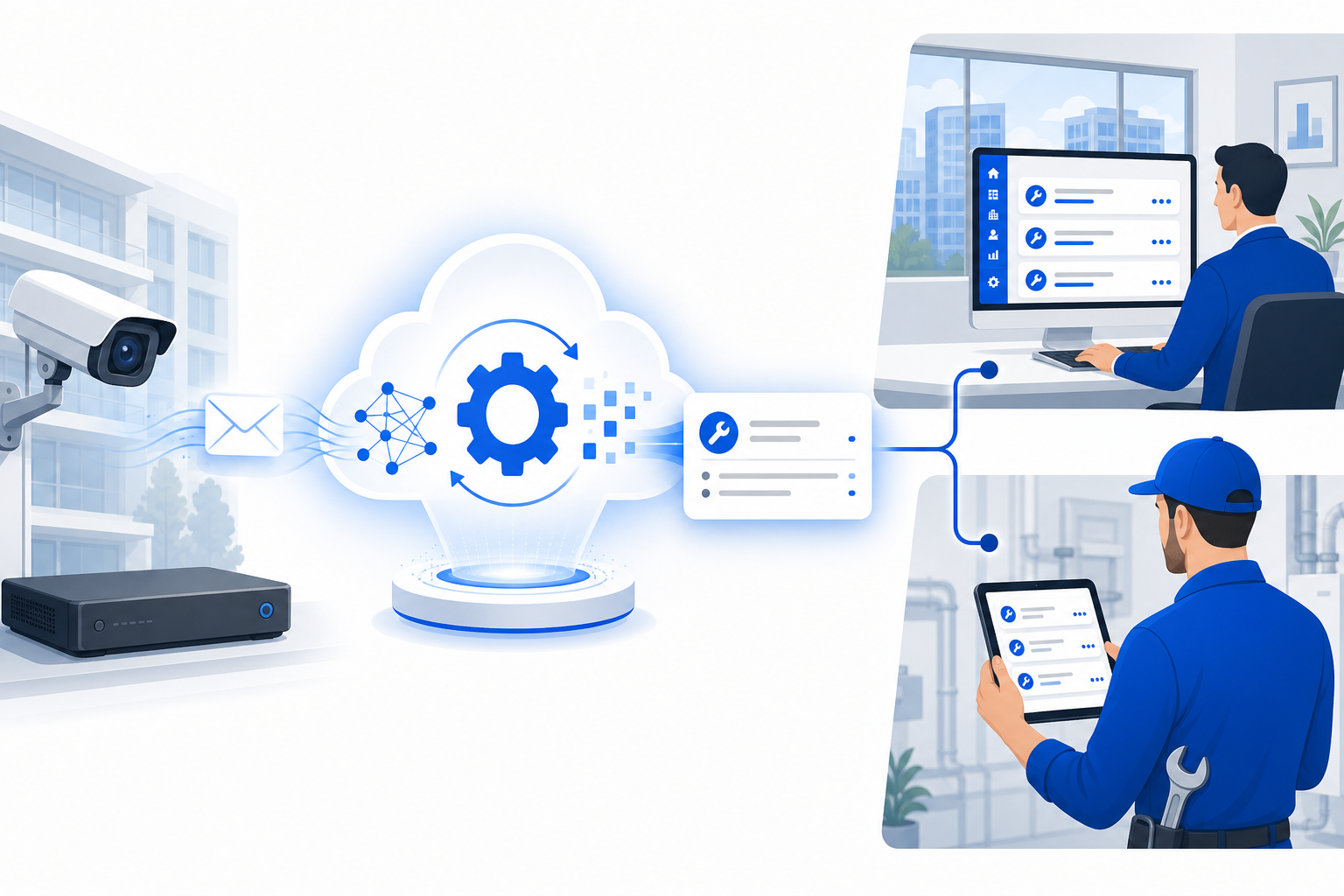 Automatyzacja serwisu — e-mail z rejestratora